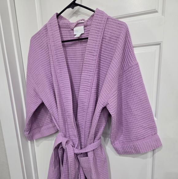 SPA BY CHARTER CLUB WOMEN'S LAVENDER WAFFLE SHORT ROBE SIZE LARGE - Picture 4 of 7